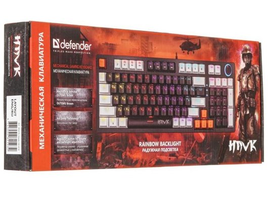 Клавиатура проводная игровая DEFENDER Hawk GK-418 черный